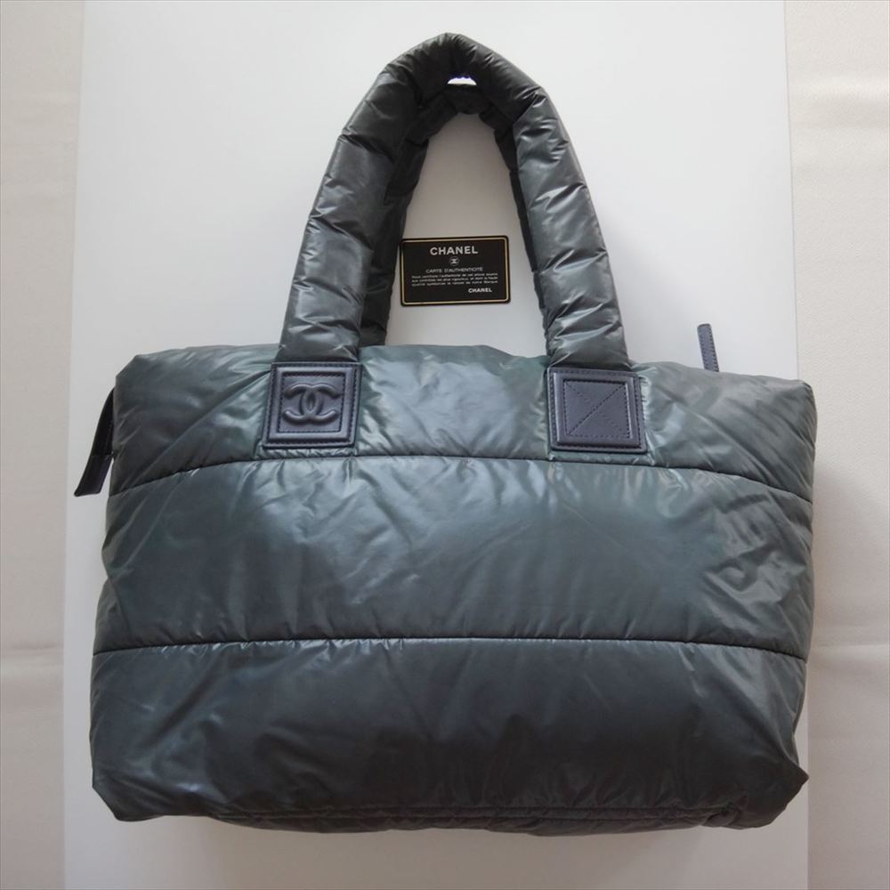 Chanel Bag Nylon Cocoon Gray Mark Mm Coco Tote Coco